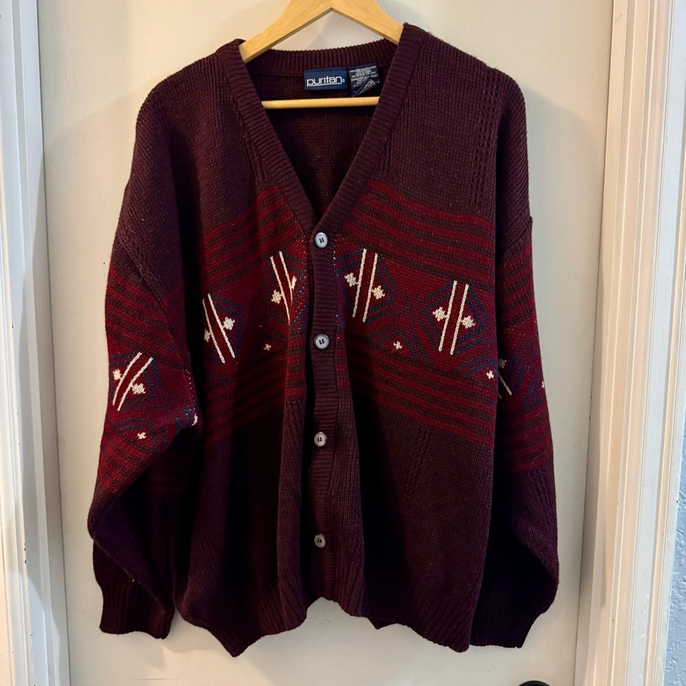Vintage Puritan Cardigan Sweater Mens 2XL Button Front Acrylic Knit